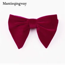 Новые модные бархатные большой Bowties для женщин мужские жених свадьба лук галстук тощий сплошной цвет Gravatas тонкий черный галстук