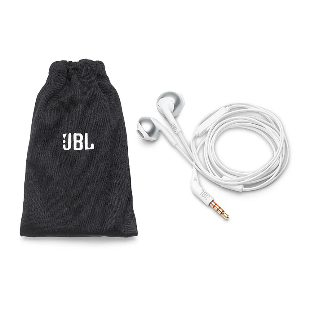 50PCS JBL T205 3 5mm Wired Headphones Game Music Sport Earphone Hands free with Mic For iPhone Android Smartphone Ear Phones fon