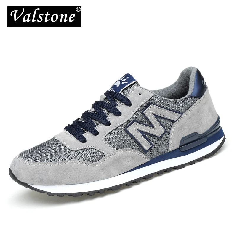 

Valstone Men's Breathable sneakers light weight trainers Air Mesh spring summer outdoor walking shoes Daily footwear Grey blue