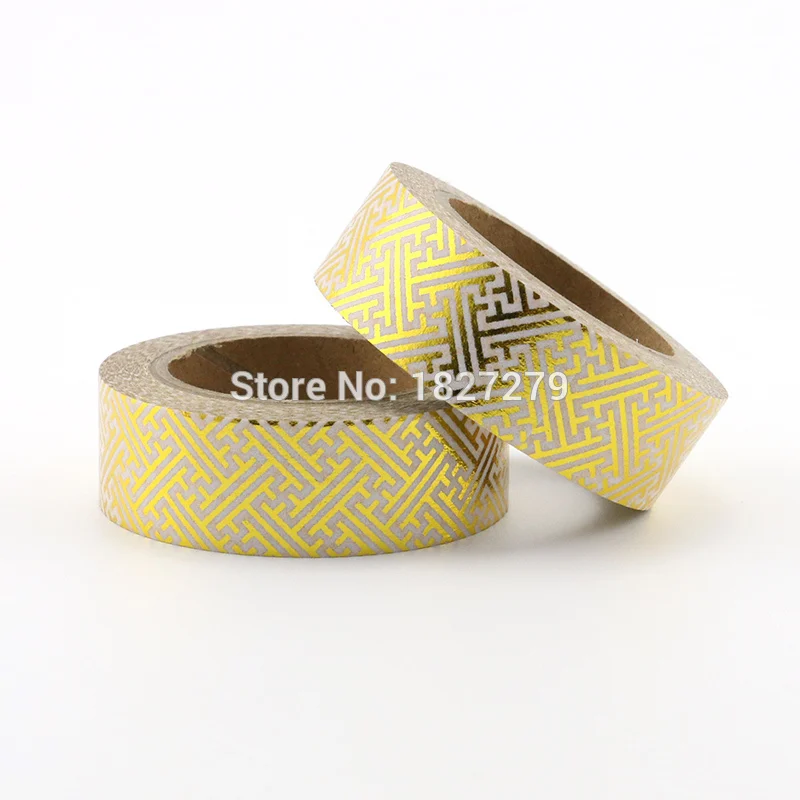 

1pcs gold Foil Washi Tape Stationery Diy Scrapbooking Photo Album School Tools Kawaii Scrapbook Paper Washitape Stickers Mask