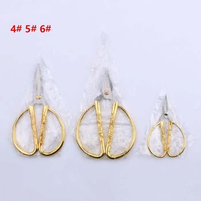 HOT Scissors Stainless Steel Carved Gold Tone Dragon For Needlework Party Sewing Dressmaker TI99