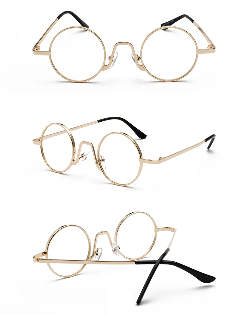 Peekaboo, женские маленькие очки, оправа для мужчин, Ретро стиль,, золото, Ретро стиль, Круглый Круг, металлическая оправа, очки, украшение, ботаник