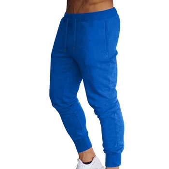 

Men Slim Fit Solid Color Pants Trousers Drawstring Casual for Jogging Sport TY53