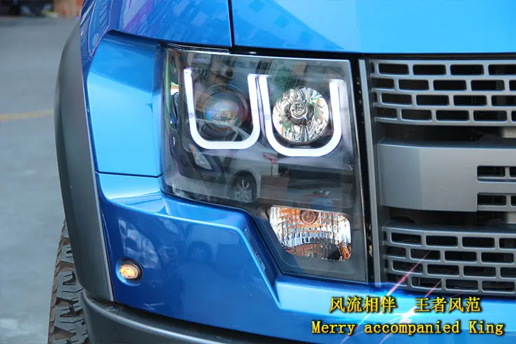 Sale new front light car styling for ford F150 headlights 2009-2014 bi xenon lens led high beam H7 xenon head lamps For F150 led drl 9