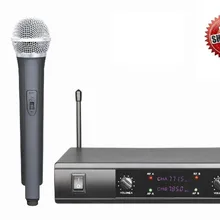 Двойной CH UHF профессиональный беспроводной караоке микрофон ди-Джея системы W двойной микрофон