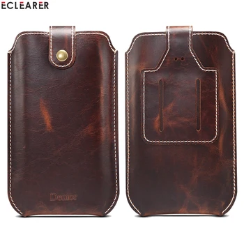 

Vintage Phone Cases For Samsung Galaxy A2 Core Luxury Genuine Leather Belt Phone Pouch Holster Bag Cases Card Holder Accessories