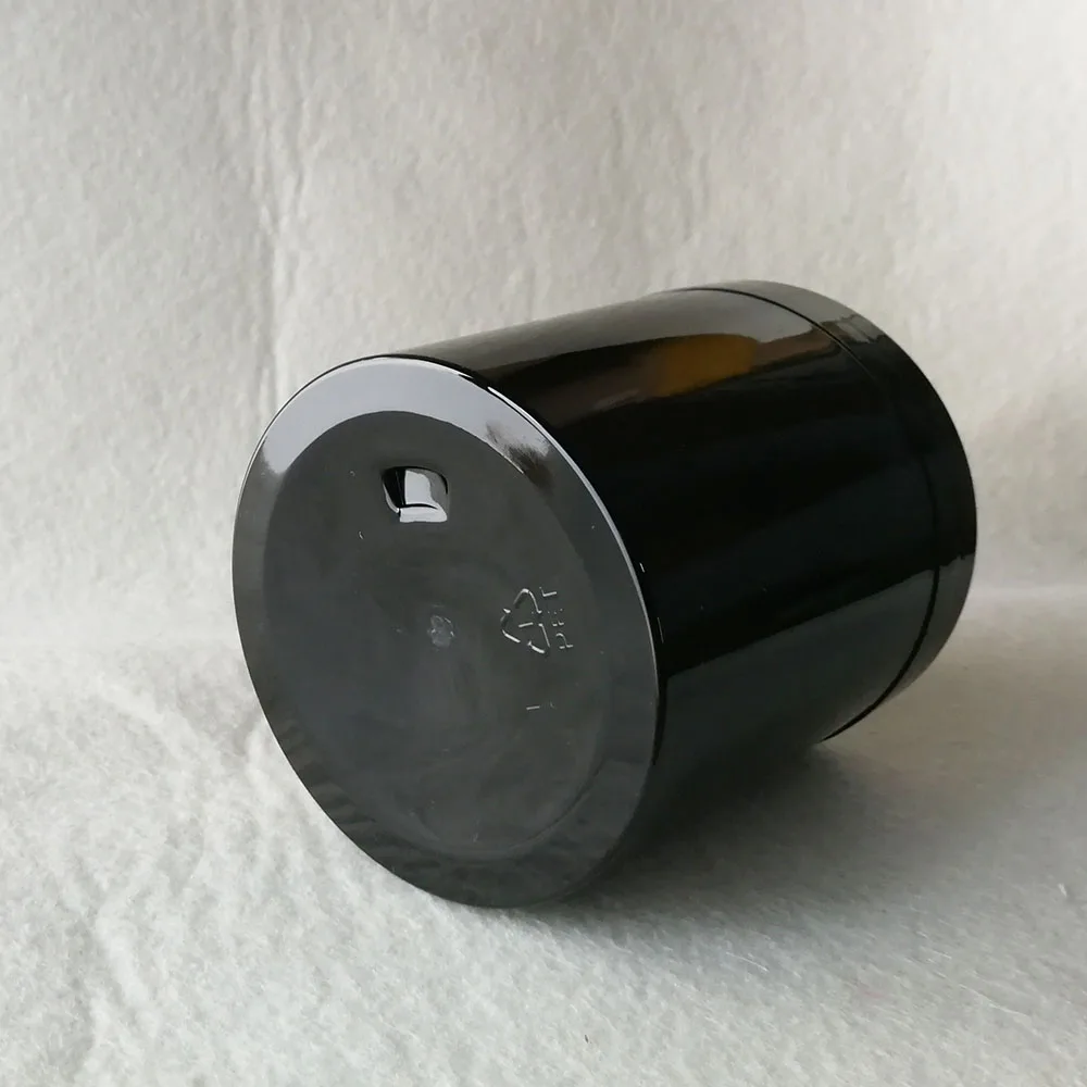 12 шт/партия 500 г черный пластиковый косметический контейнер банка для крема, Пустой Крем в пластиковой баночке повторного использования контейнер