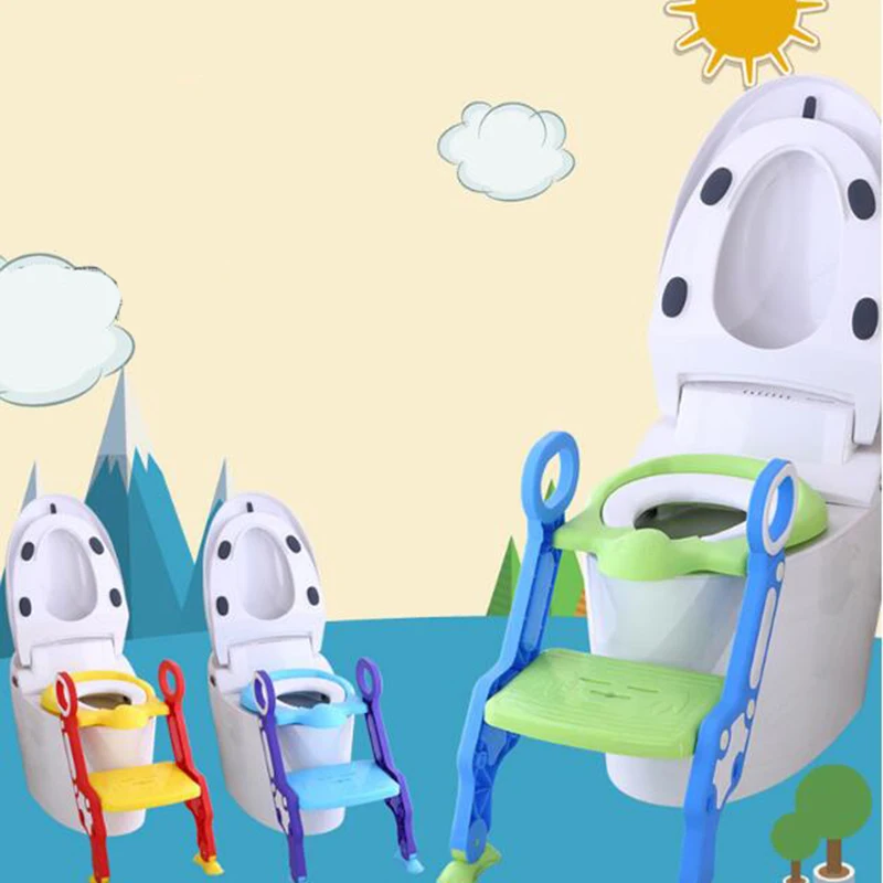 

Baby High Quality And Practical Toilet Safety Seat Chair Training With Adjustable Ladder Anti-Slip Folding Toilet Trainers