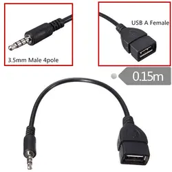 USB 2,0 OTG Jack 3,5 AUX аудио конвертер адаптер мужчин и женщин Aux кабели для автомобиля MP3 Динамик диск USB флешка 0,2 м