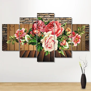 

Full round drill Diamond Embroidery Rose Bouquet 5D DIY Diamond Painting Mosaic Cross Stitch Multi-pictures Home Decor