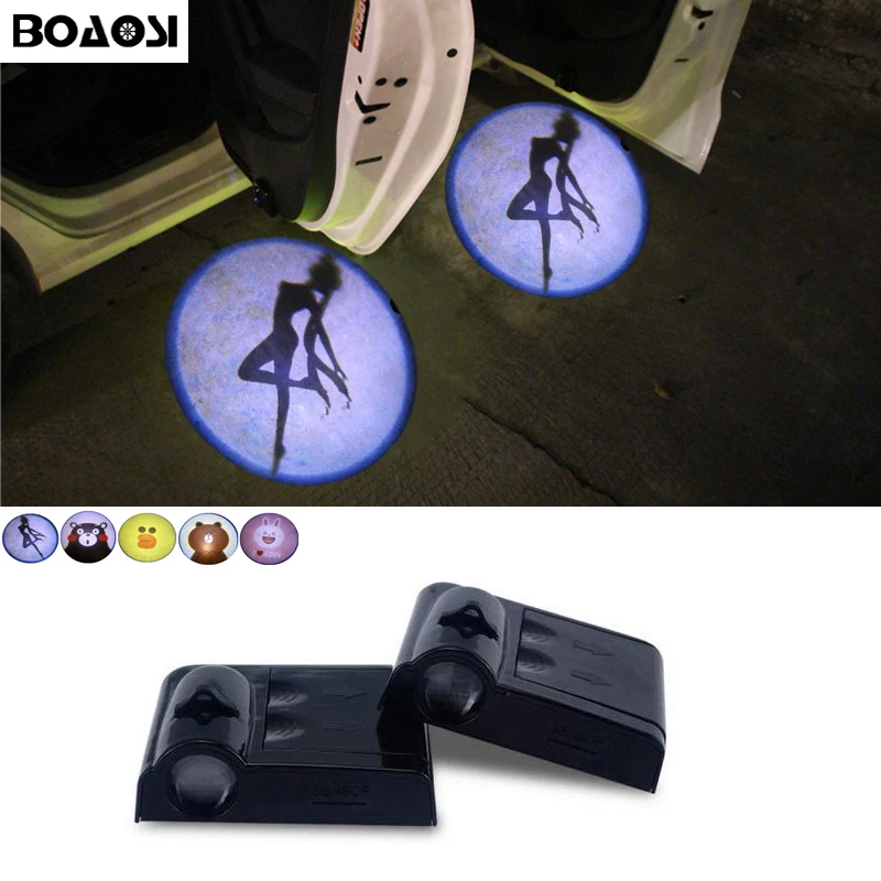 

BOAOSI 2x Led Car Door Logo Light For Renault Megane 3 Duster Logan Laguna 2 Clio 1 4 Scenic Fluence Captur Can Clip Trafic