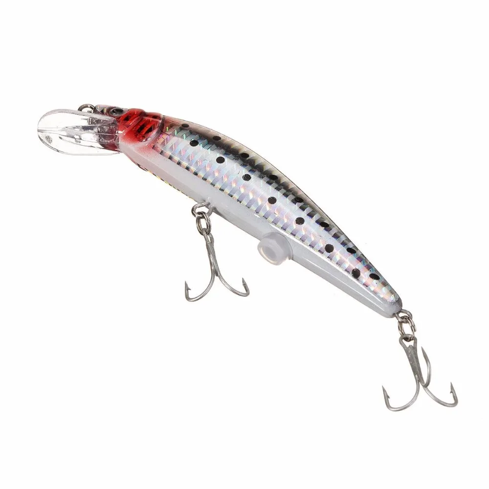 LED Twitching Fishing Lures Bait USB Rechargeable Flashing Vibrate Treble Hooks