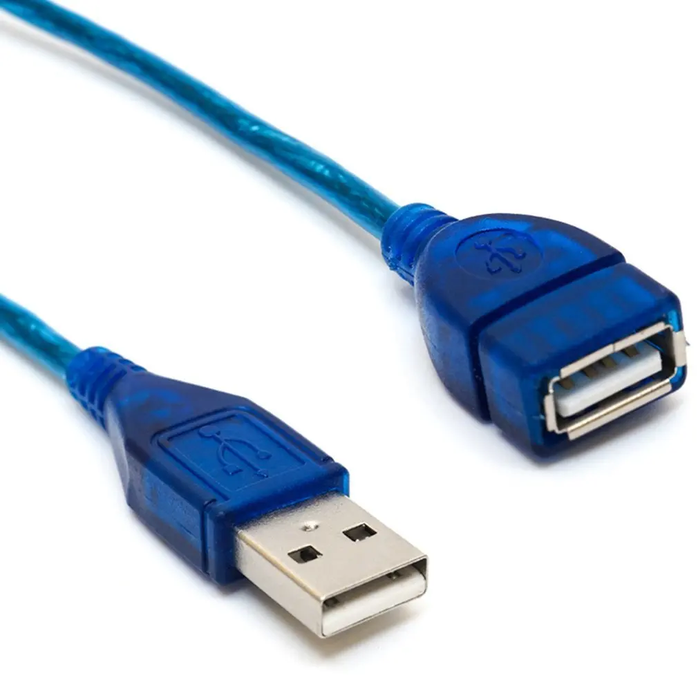 1M 1,5 M 2M 3M USB кабель с анти-помех USB 2,0 Удлинительный Кабель USB 2," папа" в USB 2,0 женскому удлинитель Дата-кабель, шнур синхронизации синий
