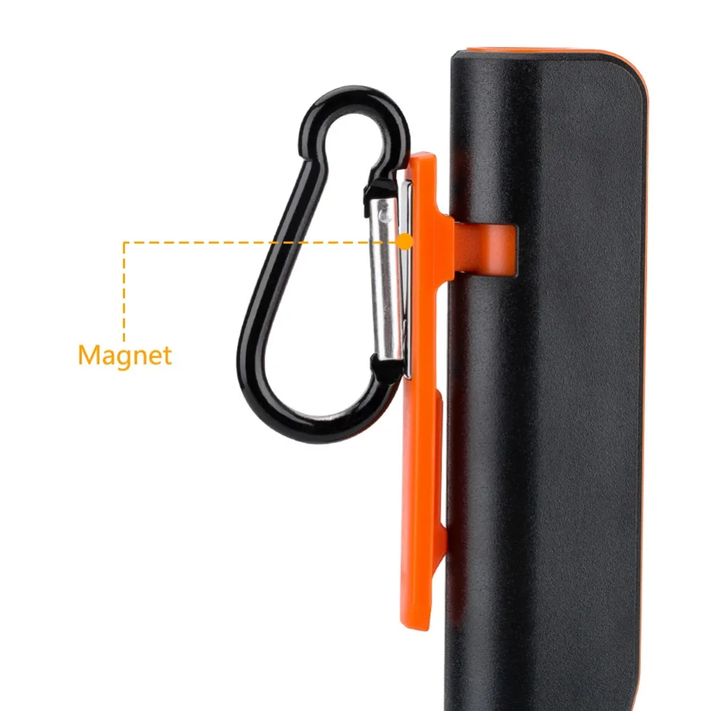 SANYI COB светодиодный светильник-вспышка с магнитной ручкой для проверки работы, удобный светильник с крючком, перезаряжаемый через USB вращающийся портативный мини-фонарь
