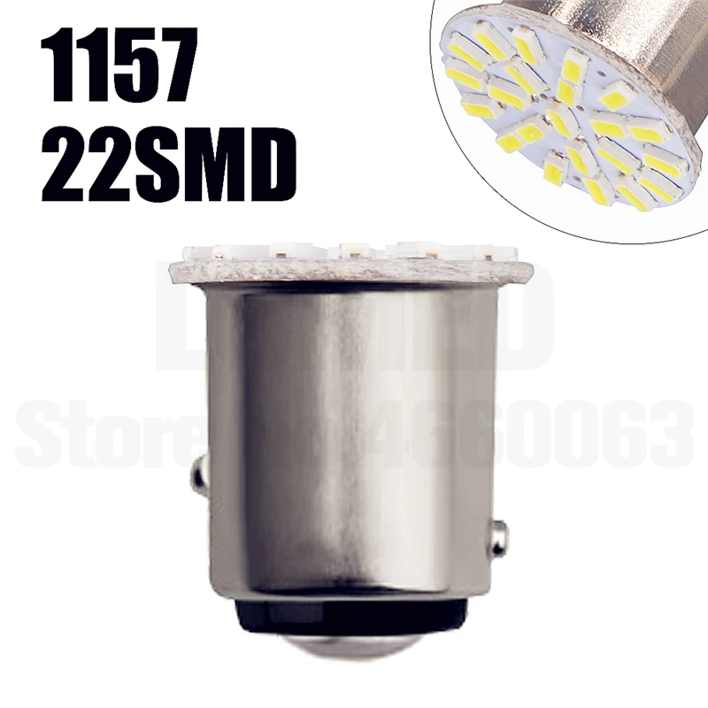 100x1156 светодиодный 1157 BA15S T20 7440 7443 BAY15d автомобильный светильник s 3014 Светодиодный авто лампы ДРЛ 22 SMD Резервная светильник AC/DC 12V - Испускаемый цвет: 1157