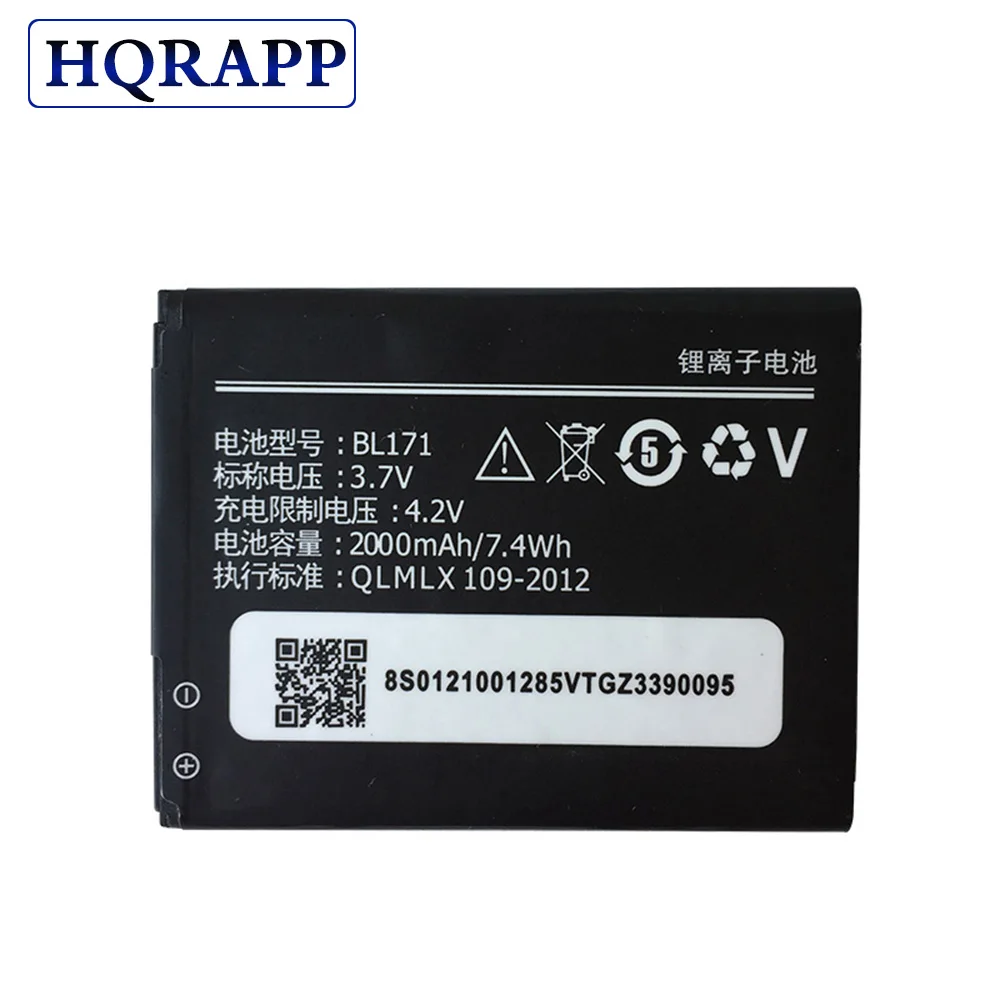 

New BL171 2000mAh Battery For Lenovo A319 A60 A500 A65 A390 A368 A390T A356 A370e BL-171 + valid track code