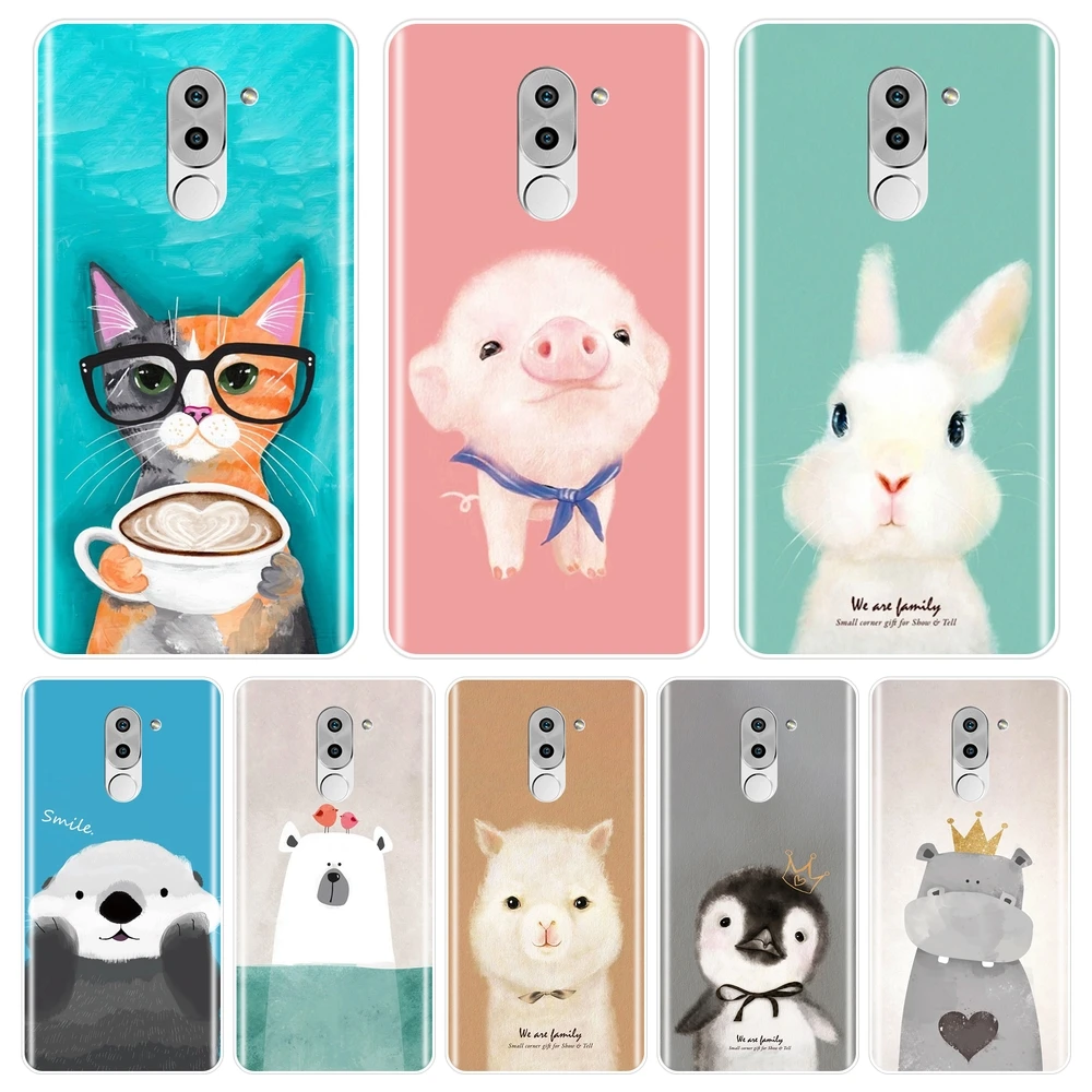 

TPU Back Cover For Huawei Honor 4X 5A 5X 6 6X Pink Pig Cat Bear Rabbit Soft Silicone Phone Case For Huawei Honor 6A 4C 5C 6C Pro