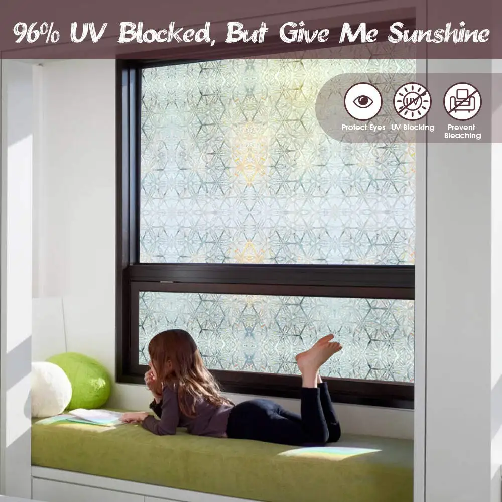 60x200 см Индивидуальная 3D декоративная витражная плёнка на стекла, окна с эффектом радуги самоклеящаяся стеклянная наклейка статическая пленка на окно