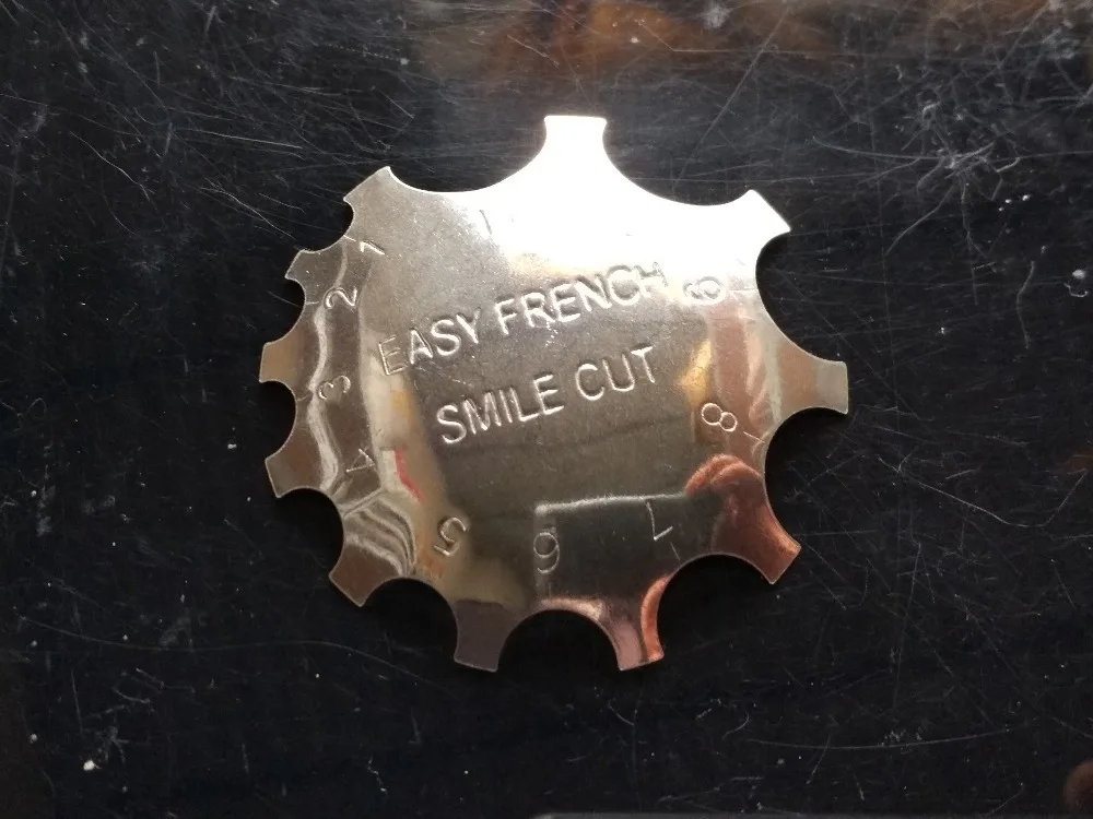 

1X Easy French Stainless Iron Nail Cutter Edge Trimmer Template for Smile Line