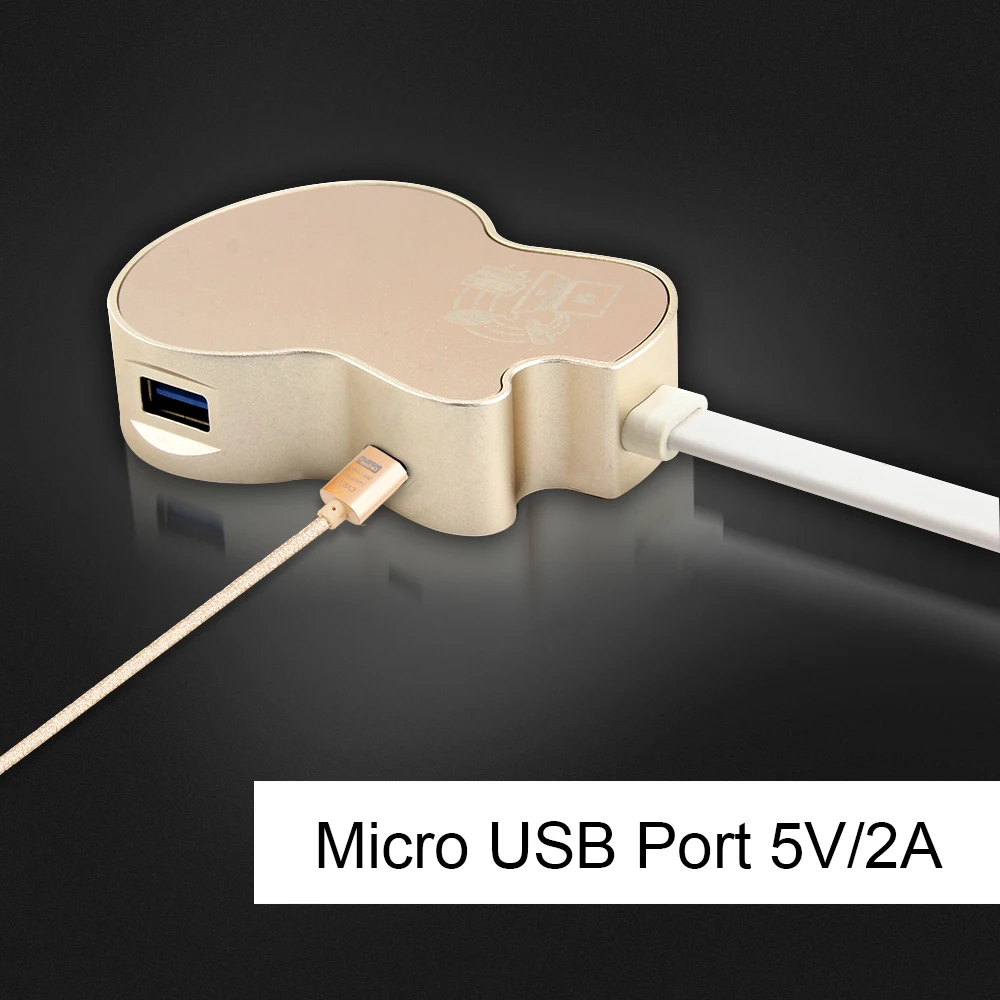 Chyi 5 в 1 USB 3.0 концентратор Многофункциональный сетевой адаптер RJ45 Ethernet 3 Порты и разъёмы Гитары маршрутизатор концентратора + micro USB Мощность