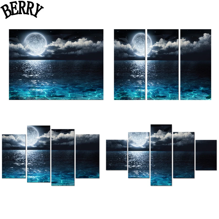

DIY 5d diamond Painting cross stitch Moonlight natural scenery wall stickers,5d diamond embroidery diamond mosaic Home Decor