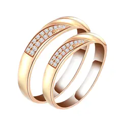18-каратного золота кольцо с бриллиантом пара кольцо розы Золотое обручальное кольцо из натуральной кожи
