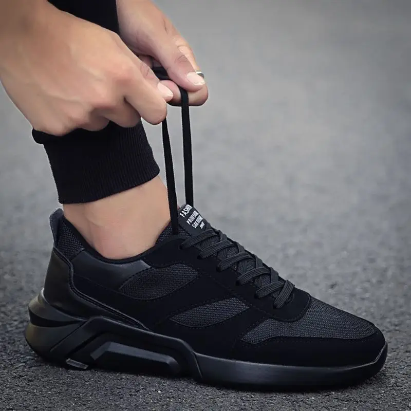Tênis Lazer black Coreana Breathable Leather Lona Leather Breathable black E Versão Homens Sapatos Gray Breathable gray Único Respirável Da white Estudante Tendência white De grey Leather Cinza Selvagem Breathable Inglaterra wTz0qgx