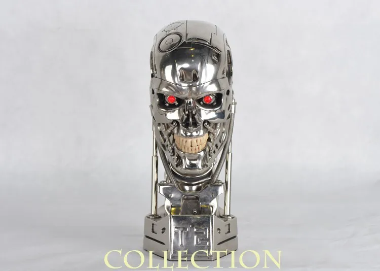 1:1 Терминатор, T-800, Череп, бюст, 3D модель, Череп, эндоскелет, подъем, размер груди, фигура, смола, светодиодный, глаз