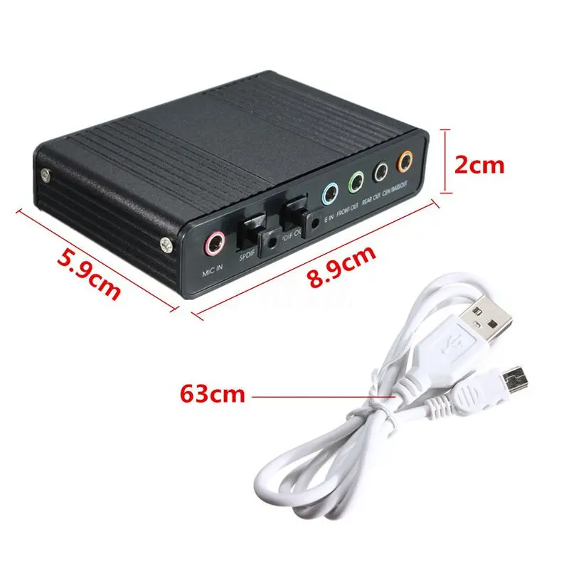 Внешний USB 5,1 3D Аудио Звуковая карта Virtual 7,1 Channel конвертер Кабель-адаптер