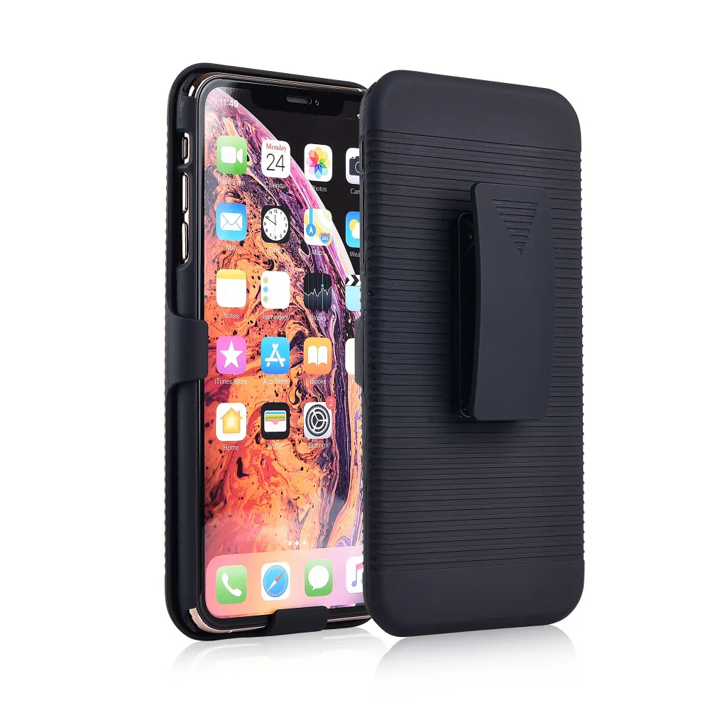 

Holster Case 2 in 1 Hybrid Hard Shell Holster Combo With Kickstand & Belt Clip For iPhone XR 6.1"