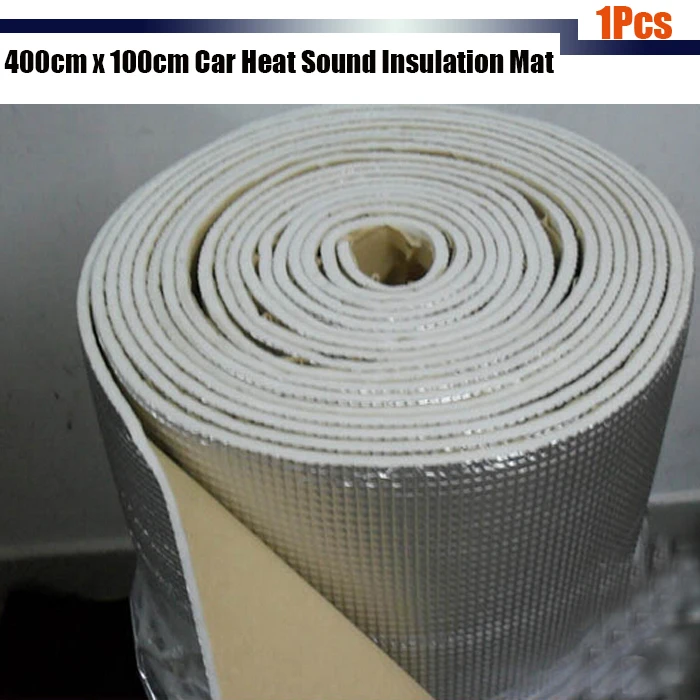 Free Shipping ! 1Pcs 400cm x100cm Aluminum Foil Car Sound Proofing Heat