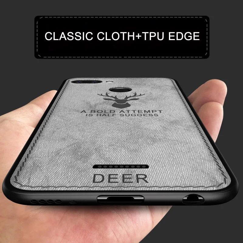 

XiaoMi Redmi 6 case cover Redmi6 Pro back cover silicone edge deer pattern fabric shockproof case for XiaoMi Redmi 6A capa case