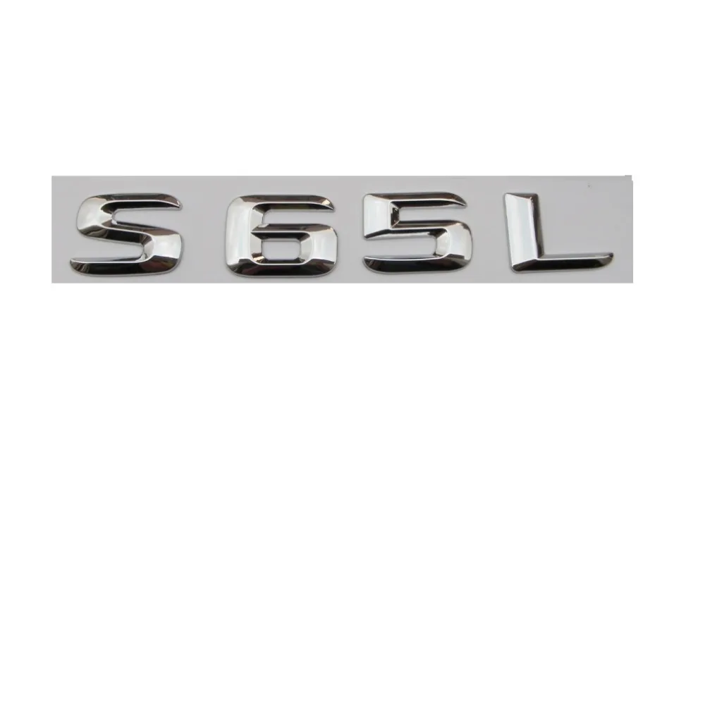 

Chrome Shiny Silver ABS Car Trunk Rear Number Letters Words Badge Emblem Decal Sticker for Mercedes-Benz S65L