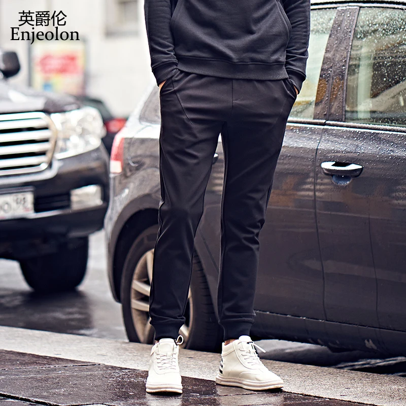 Бренд Enjeolon, высококачественные длинные брюки, мужские спортивные штаны, мужские повседневные брюки, мужские черные брюки, K6710