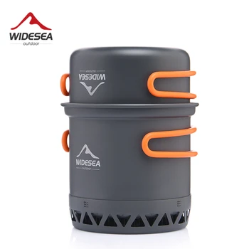 Widesea Camping Cookware Set – 1.3L & 2.3L Pots + Kettle for Outdoor Cooking 1