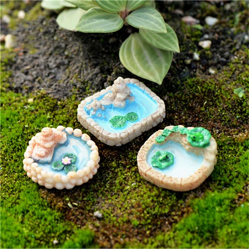 

1Pcs DIY Resin Swimming Pool Fairy Garden Craft Decoration Miniature Micro Gnome Terrarium Gift Home Decor Random style