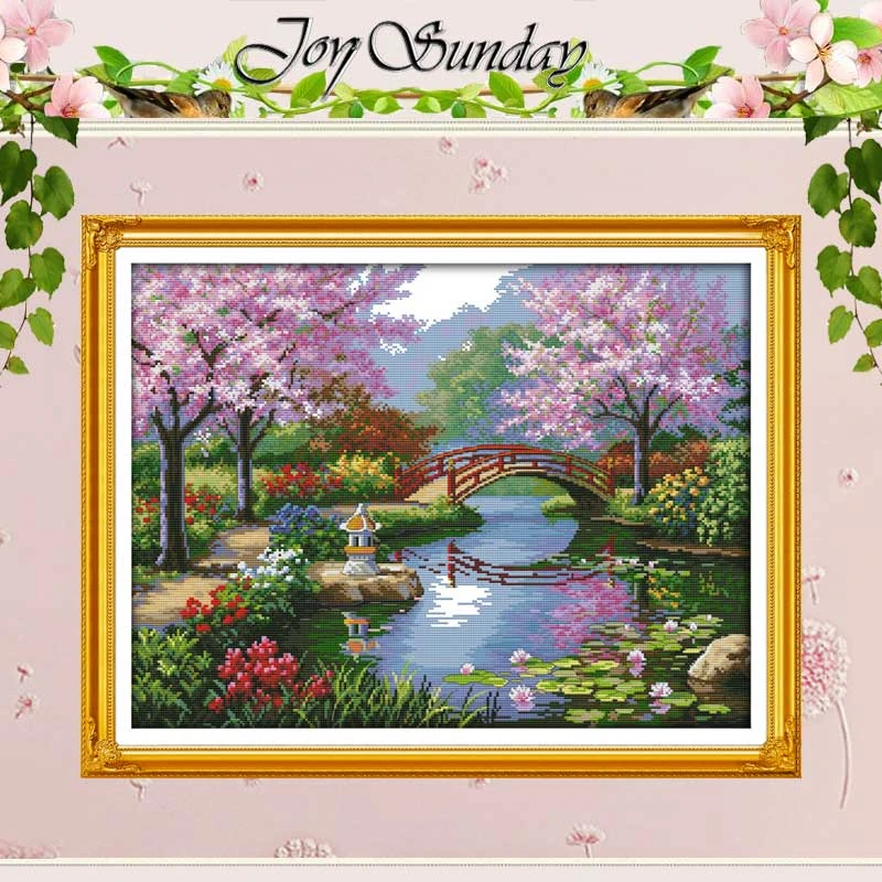家の装飾のための美しい風景画 キャンバスキット クロスステッチ 11カラット 14カラット 刺ct 家 装飾 Stitch Ribbon Scenery Flatsscenery Art Aliexpress
