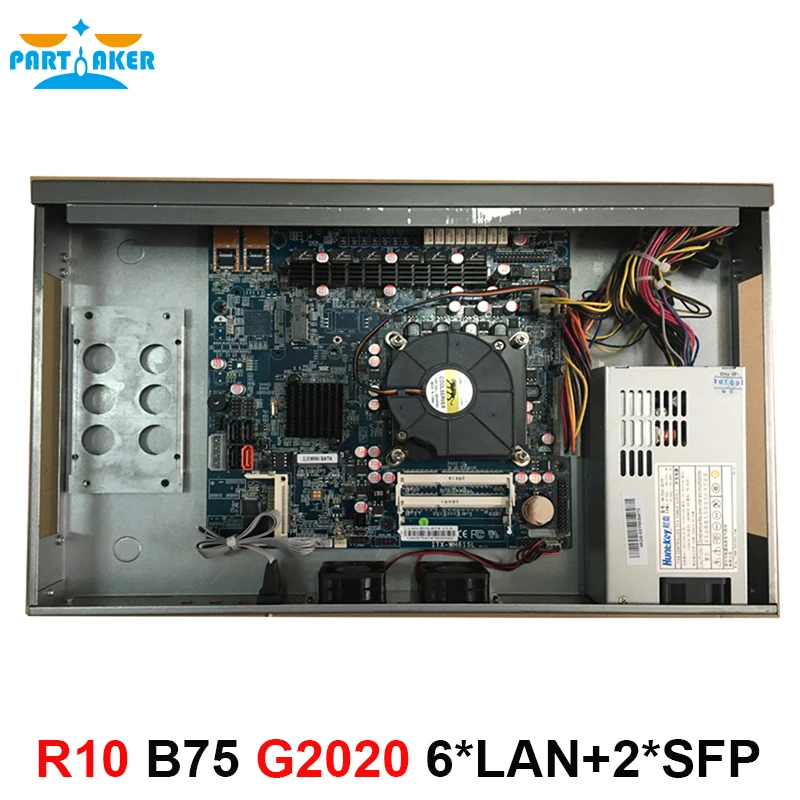 B75 чехол Intel Pentium G2020 1U сетевой брандмауэр маршрутизатор с 6 PCI-E 1000M 82574L 2 Intel I350 SFP Gigabit 2G ram 8G SSD