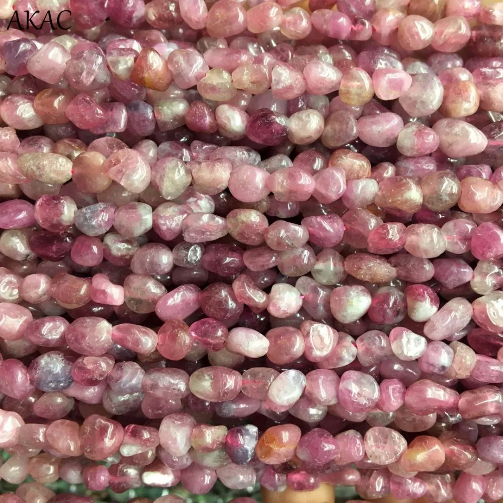 2 пряди натуральный розовый турмалин неправильной формы каменный Бисер для diy браслет для ожерелья для ножного браслета оптом