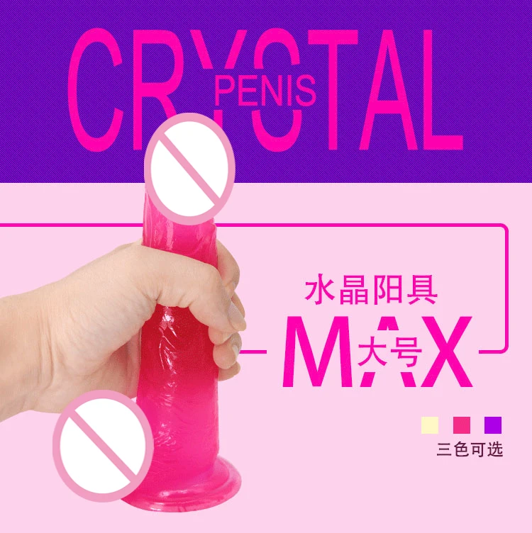 For female Crystal Penis Transparent Dildo Realistic Suction Cup Dildo Male Rubber Penis Artificial Penis toys for Women