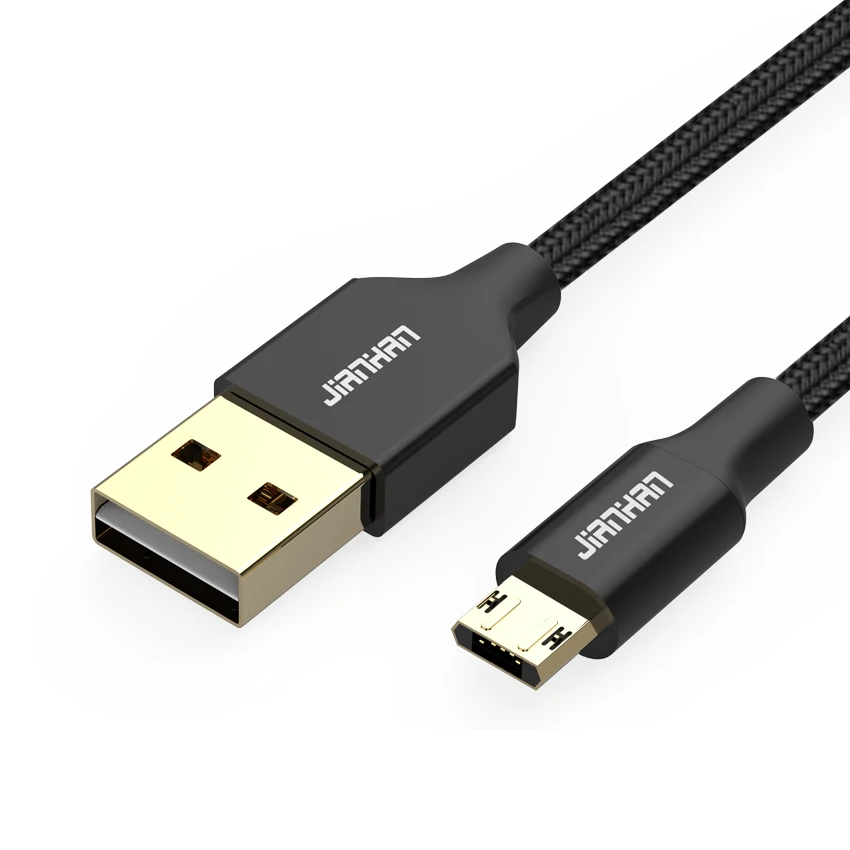 JianHan Реверсивный Micro USB кабель мини-usb, мобильный телефон 5V2A быстрое зарядное устройство кабель для передачи данных зарядный кабель для samsung Xiaomi 4X huawei - Цвет: Black