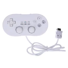 White Pro Game Control Wired Classic Controller Gamepad for Nintendo Wii Remote Console Video Game