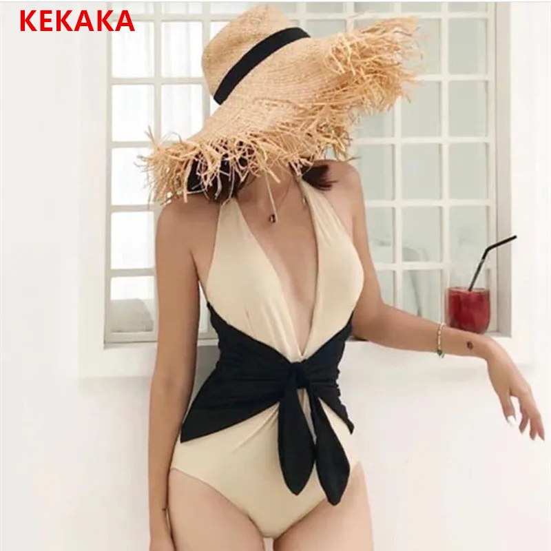 black tie up swimsuit