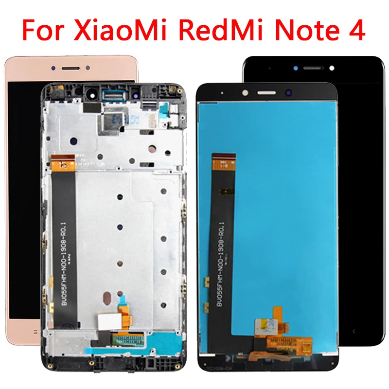 

Tested Redmi Note 4 LCD Display Touch Screen With Frame For Xiaomi Redmi Note 4 MTK Helio X20 LCD Display Replacement Repair