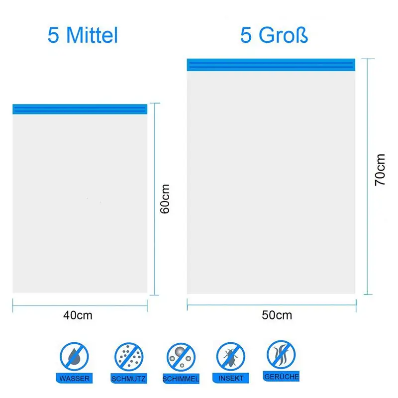 10 шт. набор прозрачный вакуумный пакет сумка для хранения туристический Вакуумный пакет для прокатки вручную Полный комплект 2 разных размера