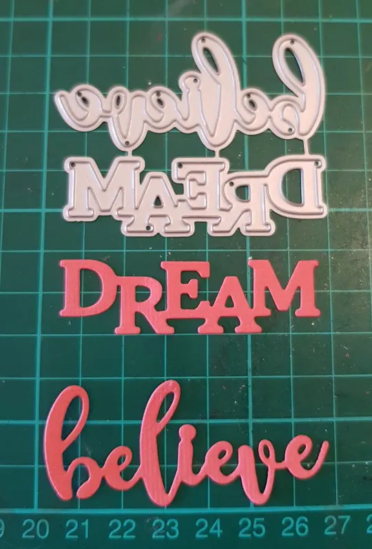 

Believe Dream Metal Cutting Dies Scrapbooking word craft Dies cuts paper art card making emboss stencil Sentiments 6.9x5.3CM