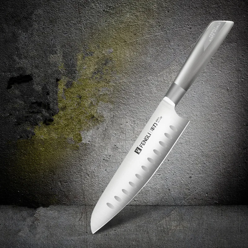 HQL полностью из нержавеющей стали в западном стиле Santoku нож многофункциональный шеф-повара нарезки рыба лосось мясо ножи для суши антипригарный Кливер