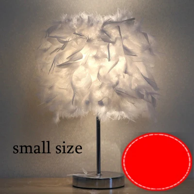 small size Толстый светильник с перьями-это любовь к теплому дому! Перьевая лампа для чтения прикроватная настольная лампа для спальни маленький Настольный светильник - Цвет абажура: small size