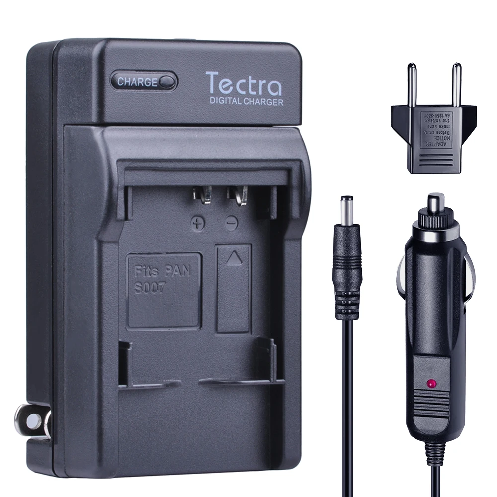 Tectra 3Pcs DMW BCD10 CGA S007E аккумулятор + Цифровое зарядное устройство для Panasonic Lumix DMC TZ1 TZ1BK