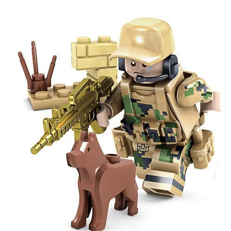 

8Pcs Mini Military Vehicle Soldier Weapon Toys Bricks Building Blocks Kids Boy Funny Game Assembly Educational Gift For Childre